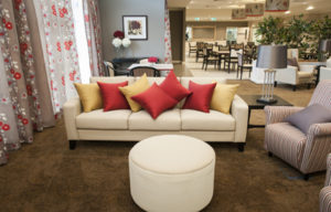 The comfortable and spacious Jasmine Wing lounge of Melrose Residential Aged Care facility in Pendle Hill, New South Wales