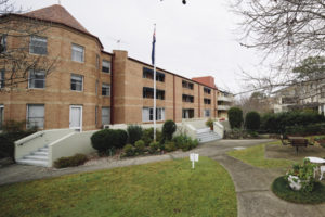 Front view of Redleaf retirement apartments located close to the shops and cafes in Wahroonga, Sydney, New South Wales.